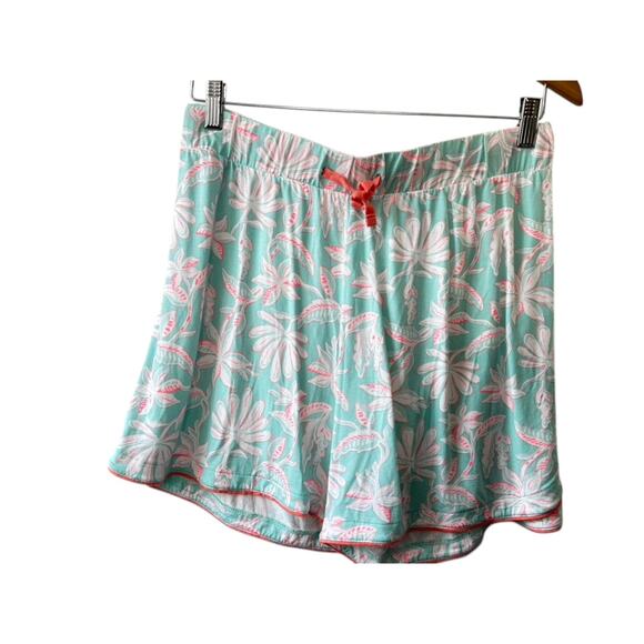 Vineyard Vines Cay Floral Island Paradise Blue & Pink Lounge Pajama Shorts Sz XL - Picture 7 of 7